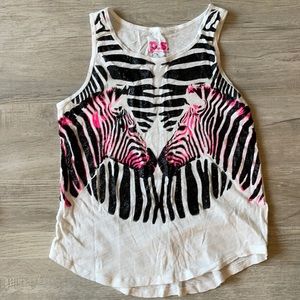 Girls 8 P.S from Aeropostale tank top zebra white